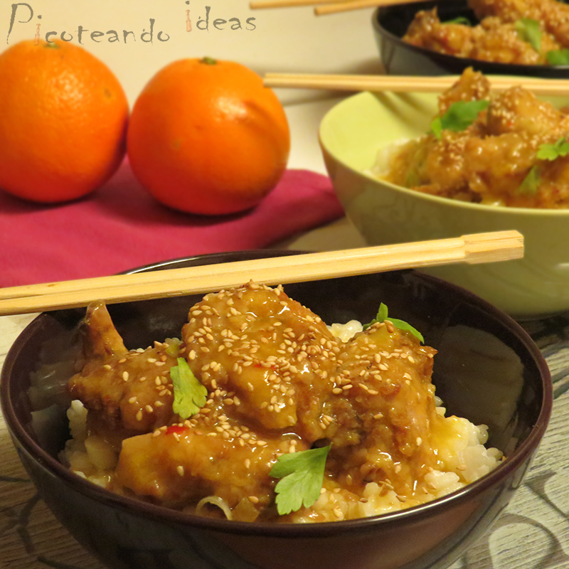 Pollo a la naranja chino