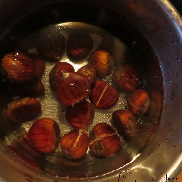 Jarrete de ternera con crema de castañas