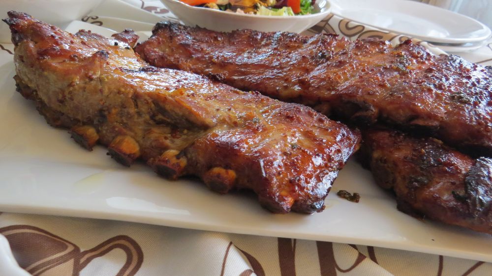 Costillas de miel mostaza y naranja
